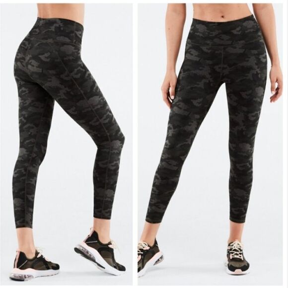 Fabletics Pants - Fabletics Powerhold Gray & Black Camo Leggings